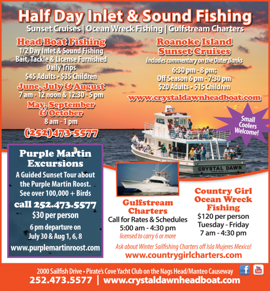 Outer Banks half day Soundside Fishing on the Crystal Dawn Headboat